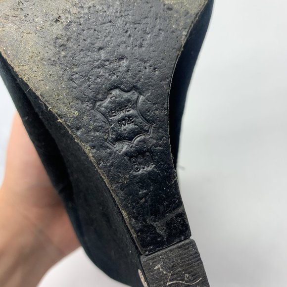 Tori Burch Sculpted Wedge Black Bootie 8M - Picture 4 of 8